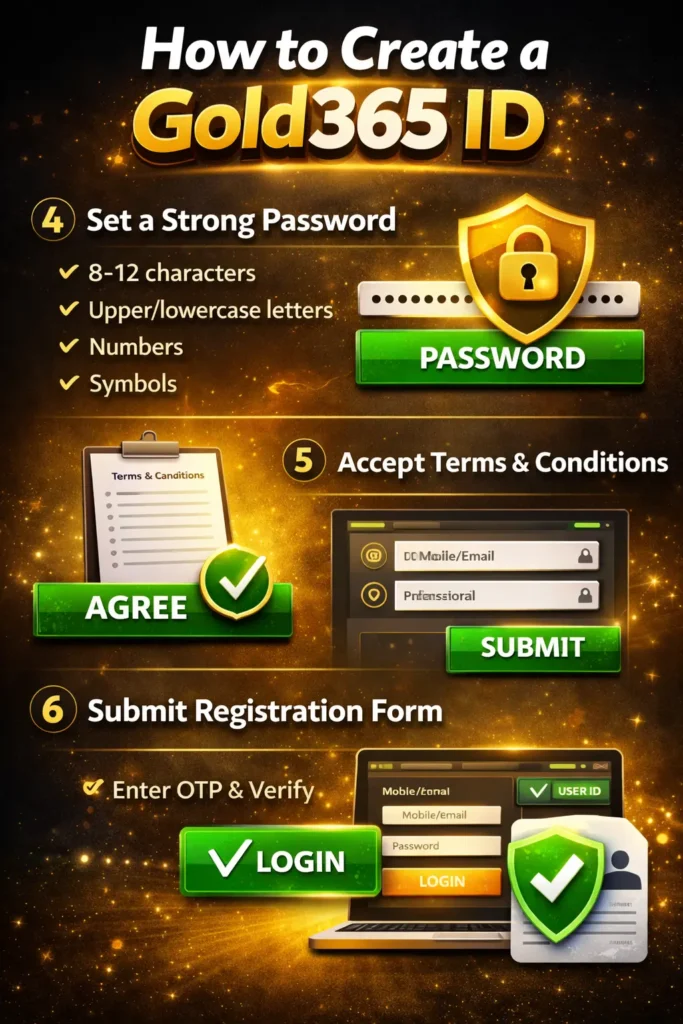 Step-by-step process to create a Gold365 betting ID safely