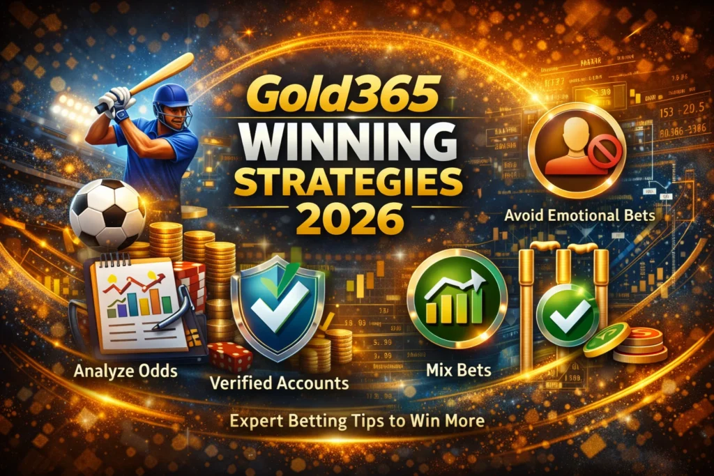Gold365 Win winning strategies showing odds analysis, bankroll management, mixed bets, and no emotional betting.