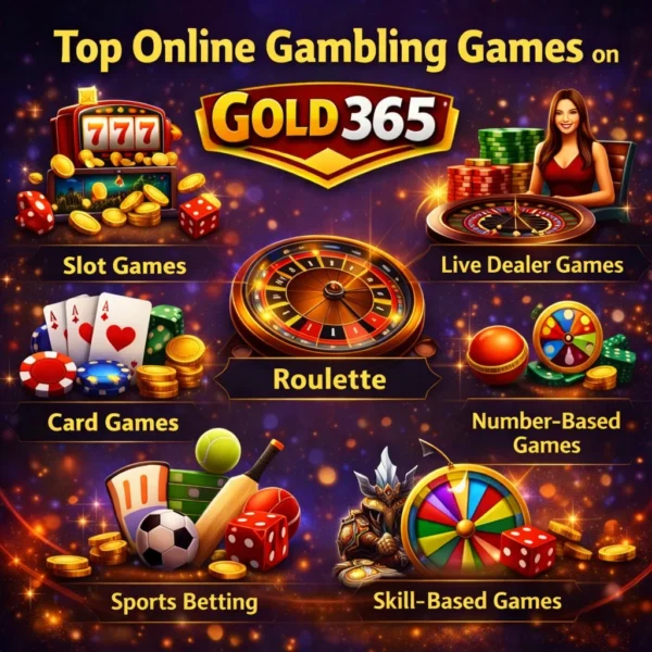 Collection of popular online gambling games available on Gold365