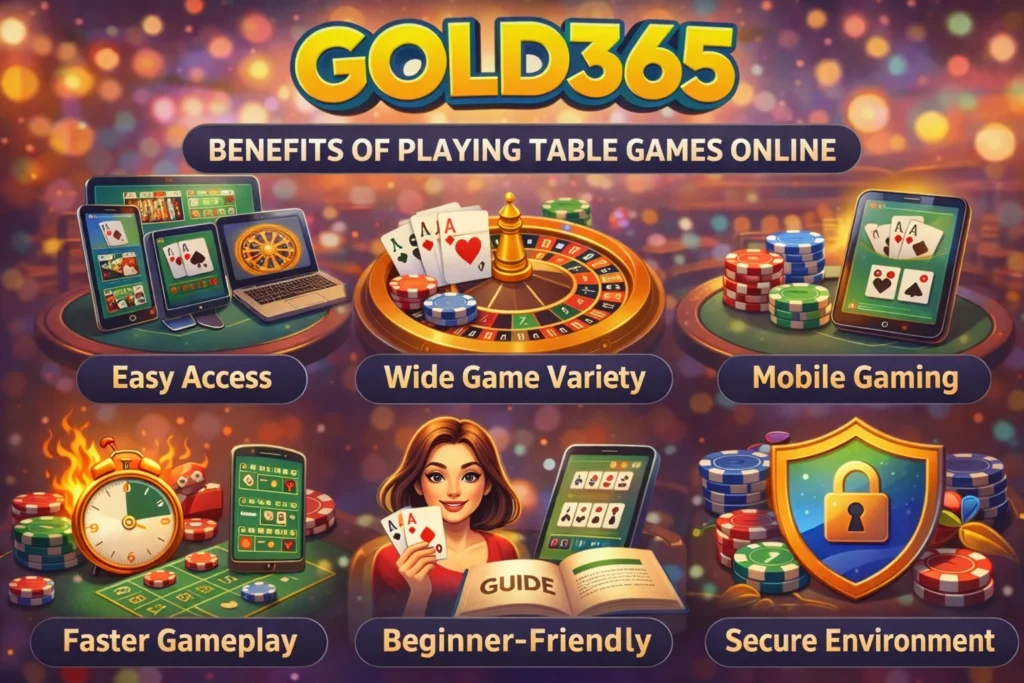 benefits of playing table games online on gold365 platform