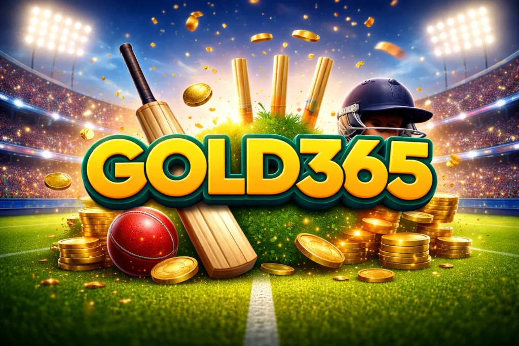Best IPL Cricket ID Gold365 platform introduction with cricket stadium and logo