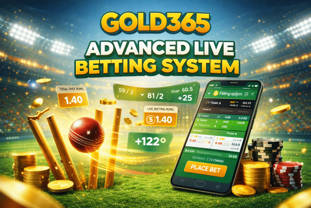 Gold365 advanced live cricket betting system with real time odds and cricket betting markets