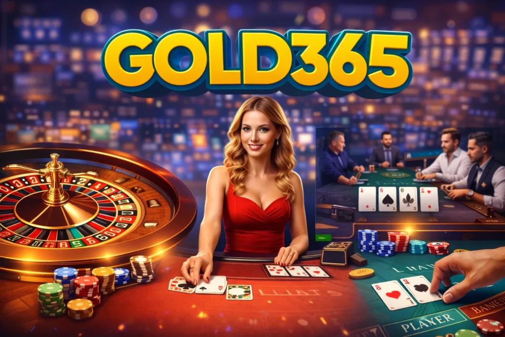 Gold365 live casino and betting platform for online games gambling with roulette poker and dealer games