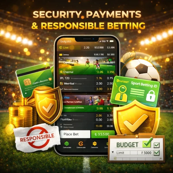 Secure payments and responsible live sports betting system on Gold365 platform