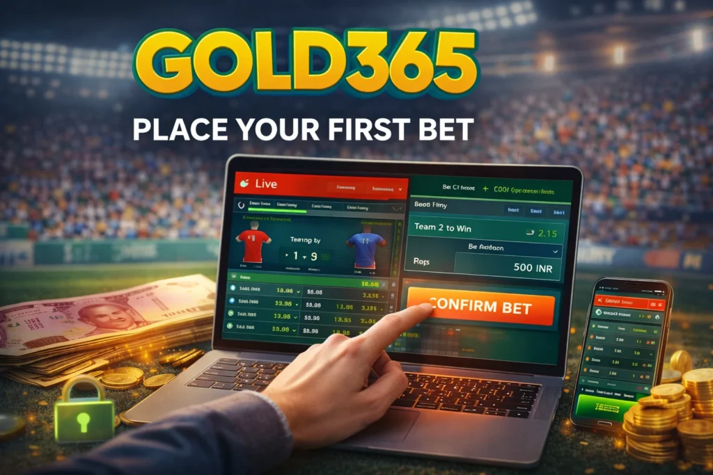 Gold365 sport betting ID login and first bet placement on sports betting book platform