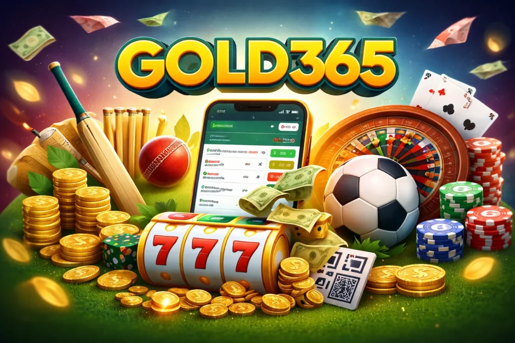 Online Betting Features in India introduction with Gold365 platform showing sports betting and casino options