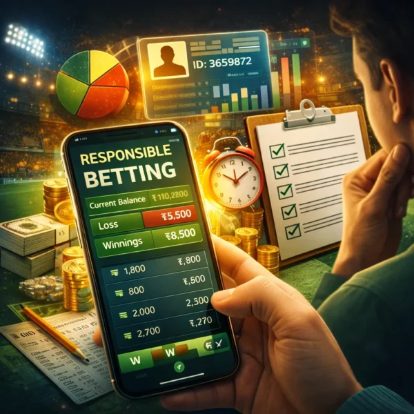 User reviewing betting history and wallet balance using Virtual Betting ID to practice responsible online sports betting.
